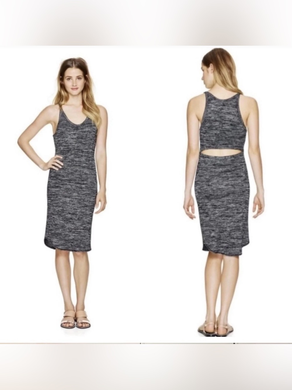 Aritzia Wilfred Free grey back cutout dress